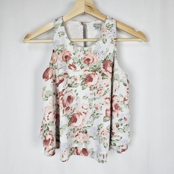 Guess Floral Tiered Sleeveless Blouse - Picture 1 of 7
